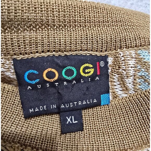 Coogi Australia Mens Brown Chunky Knit Sweater Pullover Long Sleeve Size XL - Picture 5 of 9